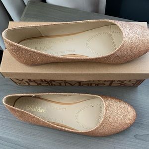 Glitzy Gold Sparkle Glitter Flats